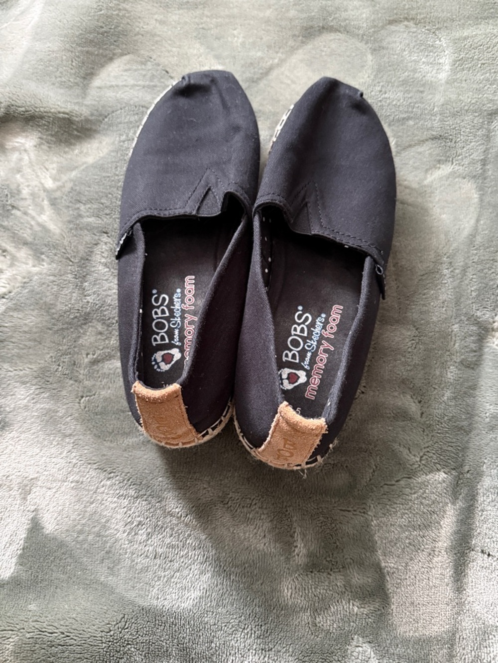 BOBS from Skechers Black Canvas Slip-On Loafers - Picture 2 of 11